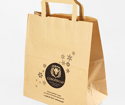 Крафт пакеты с логотипом для доставки еды