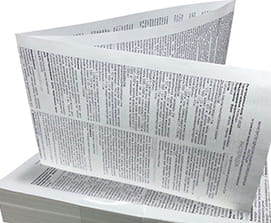 Инструкции на тонкой бумаге с фальцовкой на заказ от компании СТЭП
